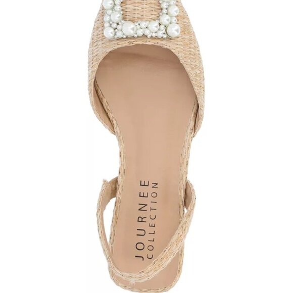 Journee Collection Hannae Embellished Slingback Flats Women's Size 10 NIB - Picture 4 of 4